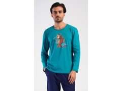 Pánské pyžamo dlouhé Méďa Ospalec