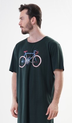 Pánská noční košile s krátkým rukávem Old bike - Pyžama a župany Muži Pánské noční košile Nadměrné pánské noční košile