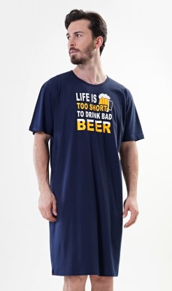 Pánská noční košile s krátkým rukávem Life is beer - Pyžama a župany Muži Pánské noční košile