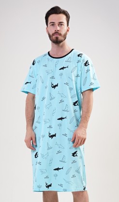 Pánská noční košile s krátkým rukávem Oceán - Pyžama a župany Muži Pánské noční košile