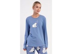 Dámské pyžamo dlouhé Méďa a&nbsp;tučňák