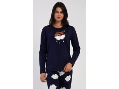 Dámské pyžamo dlouhé Méďa na obláčku