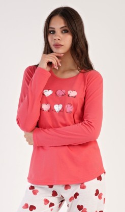 Dámské pyžamo dlouhé Valentýna - Pyžama a župany Ženy Dámská pyžama Dámská pyžama s dlouhým rukávem