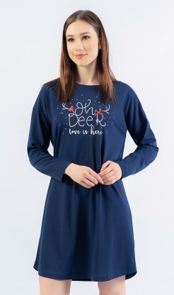 Dámská noční košile s dlouhým rukávem Oh deer - Pyžama a župany Ženy Dámské noční košile Dámské noční košile s dlouhým rukávem