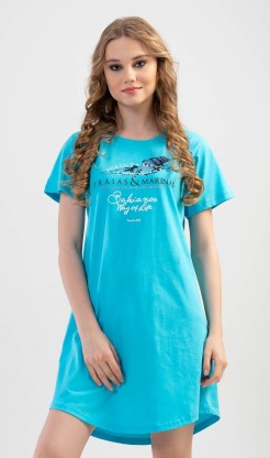 Dámská noční košile s krátkým rukávem Moře - Pyžama a župany Ženy Dámské noční košile Dámské noční košile s krátkým rukávem