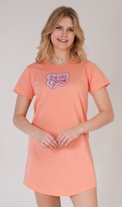 Dámská noční košile s krátkým rukávem Super girl - Pyžama a župany Ženy Dámské noční košile Dámské noční košile s krátkým rukávem