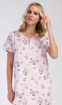 Dámské domácí šaty s krátkým rukávem Flora - Pyžama a župany Ženy Dámské noční košile Dámské noční košile s krátkým rukávem