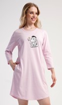 Dámské domácí šaty s&nbsp;tříčtvrtečním rukávem Oslík - Pyžama a&nbsp;župany Ženy Dámské noční košile Dámské noční košile s&nbsp;tříčtvrtečním rukávem