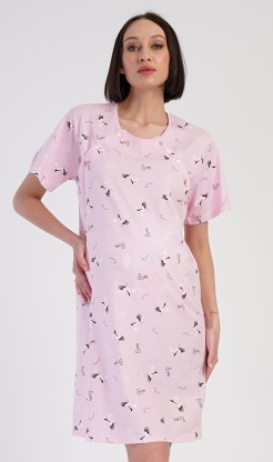 Dámská noční košile mateřská Čáp - Pyžama a župany Ženy Dámské noční košile Kojící noční košile Kojící noční košile s krátkým rukávem