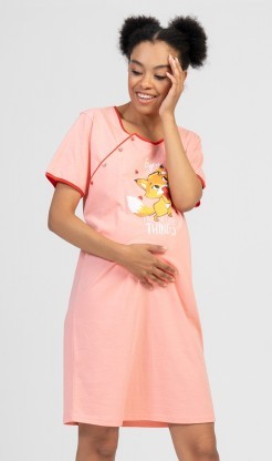 Dámská noční košile mateřská Liška - Pyžama a župany Ženy Dámské noční košile Kojící noční košile Kojící noční košile s krátkým rukávem