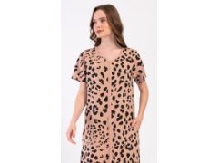 Dámské domácí šaty s krátkým rukávem Leopard