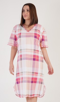 Dámská noční košile s&nbsp;krátkým rukávem Catherine - Pyžama a&nbsp;župany Ženy Dámské noční košile Nadměrné dámské noční košile