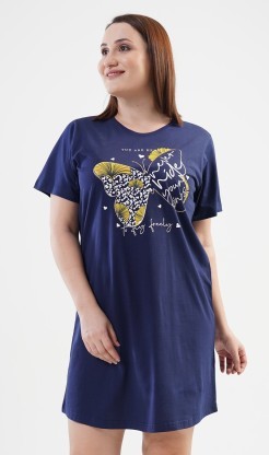 Dámská noční košile s krátkým rukávem Melanie - Pyžama a župany Ženy Dámské noční košile Nadměrné dámské noční košile