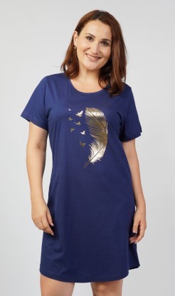 Dámská noční košile s krátkým rukávem Peříčko - Pyžama a župany Ženy Dámské noční košile Nadměrné dámské noční košile