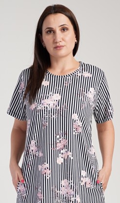 Dámské domácí šaty s krátkým rukávem Kateřina - Pyžama a župany Ženy Dámské noční košile Nadměrné dámské noční košile