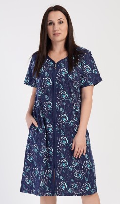 Dámské domácí šaty s krátkým rukávem Lekníny - Pyžama a župany Ženy Dámské noční košile Nadměrné dámské noční košile