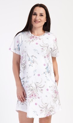Dámské domácí šaty s krátkým rukávem Margot - Pyžama a župany Ženy Dámské noční košile Nadměrné dámské noční košile
