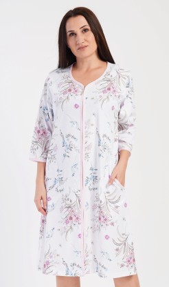 Dámské domácí šaty s tříčtvrtečním rukávem Margot - Pyžama a župany Ženy Dámské noční košile Nadměrné dámské noční košile