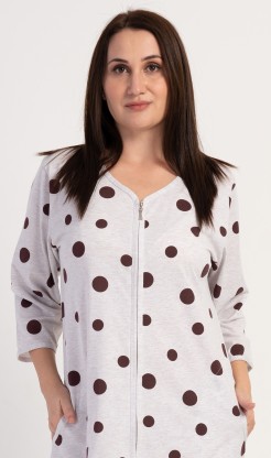 Dámské domácí šaty s tříčtvrtečním rukávem Puntík - Pyžama a župany Ženy Dámské noční košile Nadměrné dámské noční košile