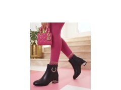 Dámské boty na podpatku na zip model 231679 Solea