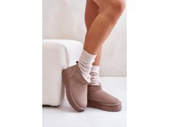 Moderní nízké zimní boty z semiše v khaki Nucca