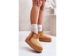 Dámské zimní boty na platformě s izolací camel Lomessa