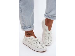 Otevřené slip-on boty na platformě bílé Glamma