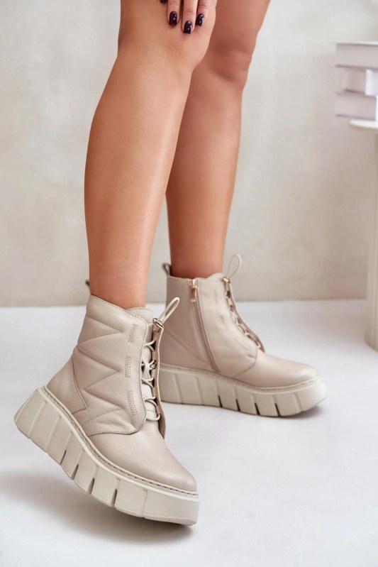 Boty na široké podrážce model 202820 step in style - Dámské boty Ženy