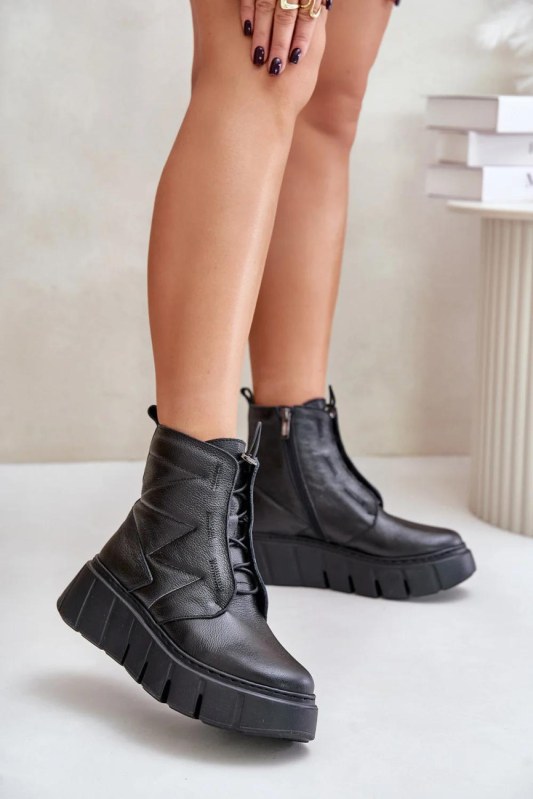 Boty na široké podrážce model 202821 step in style