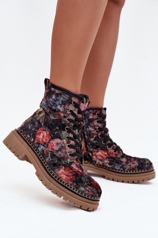 Boty s květinovým vzorem model 218711 step in style