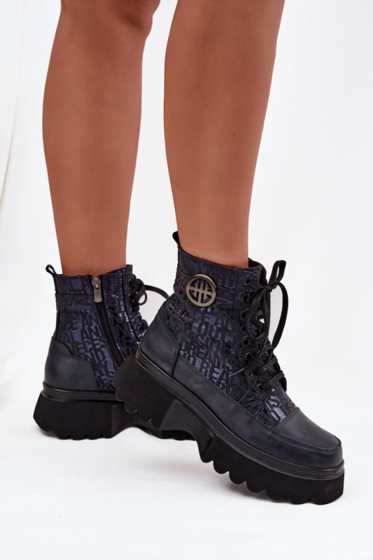 Boty na široké podrážce model 222950 step in style