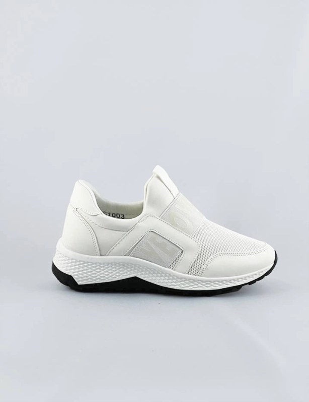 Bílé dámské boty slip-on (C1003) - Dámské boty Ženy