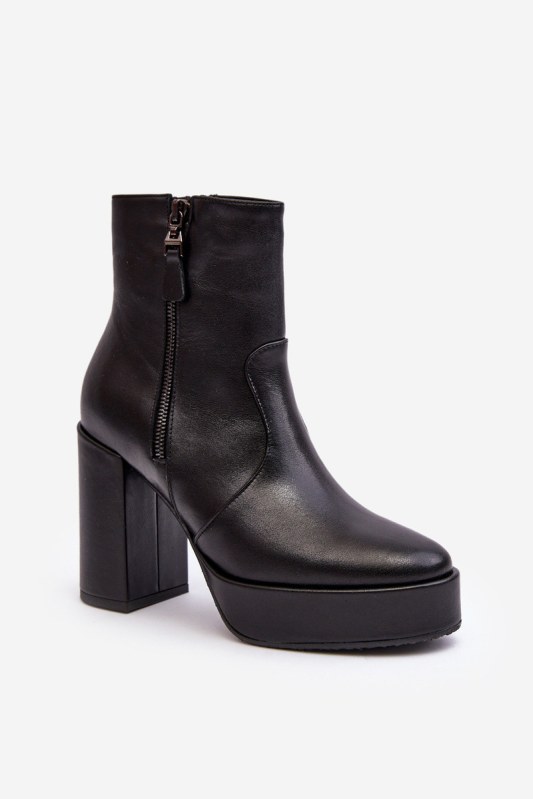 Dámské kůže na sloupu a&nbsp;platformě laura messi 2690 černé boty - Dámské boty Ženy