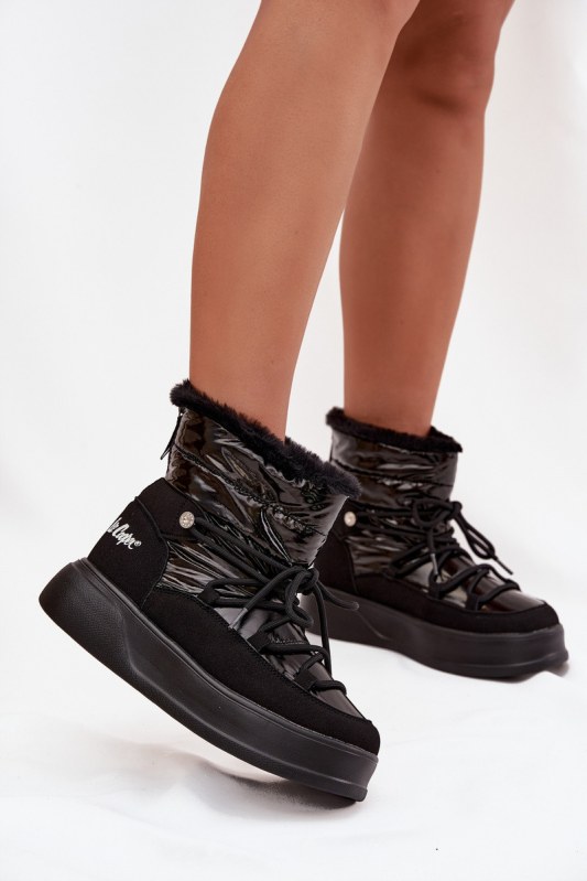 Dámské zimní boty na platformě lee cooper lcj 25 03 3814 Černé