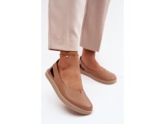 Kožené baleríny barefoot zazoo 10217 Cappucino