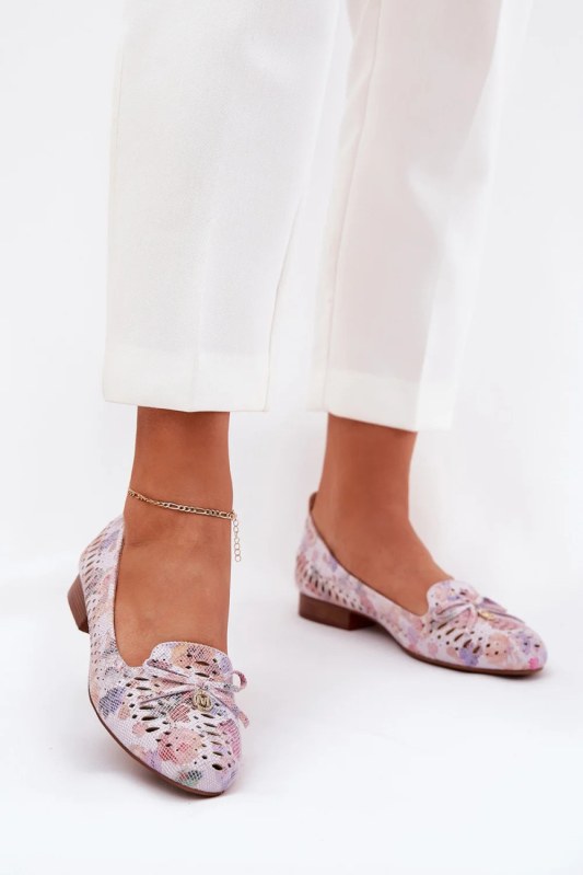 Dámské balerínky asa222-7 růžovo-bílé -step in style
