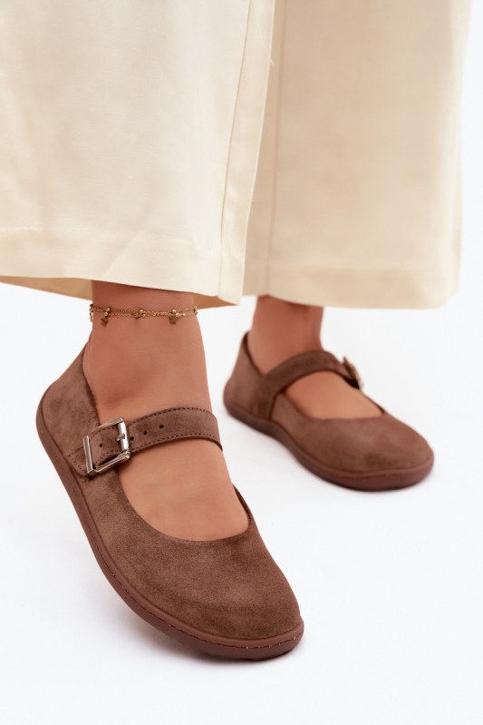 Baleríny barefoot z přírodního semiše zazoo 316 hnědé