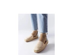 Dámské espadrilky 22883 béžová se stříbrnou - FLYFOR