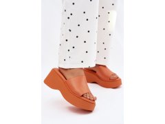 Dámské espadrilky na platformě oranžové Virelia