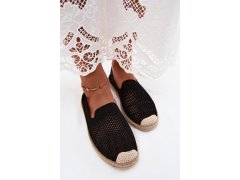 Dámské krajkové espadrilky z&nbsp;látky černé Candessa