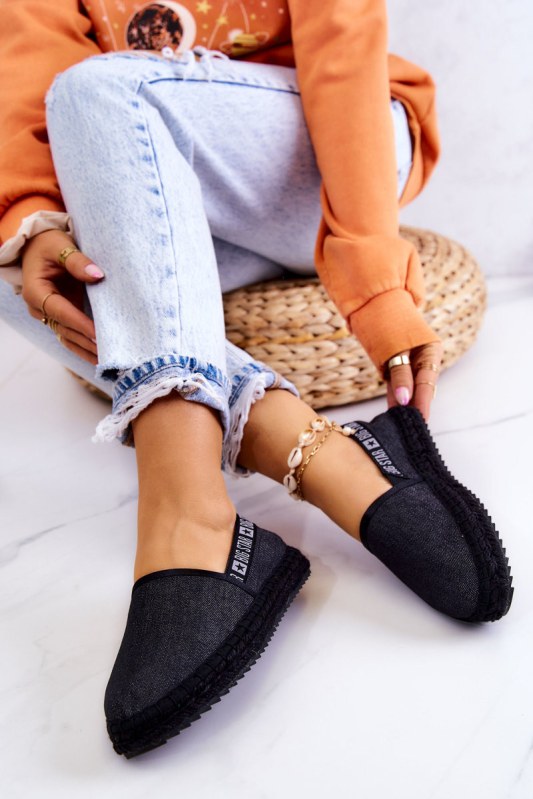 Nazouvací espadrilky big star jj274878 Černá