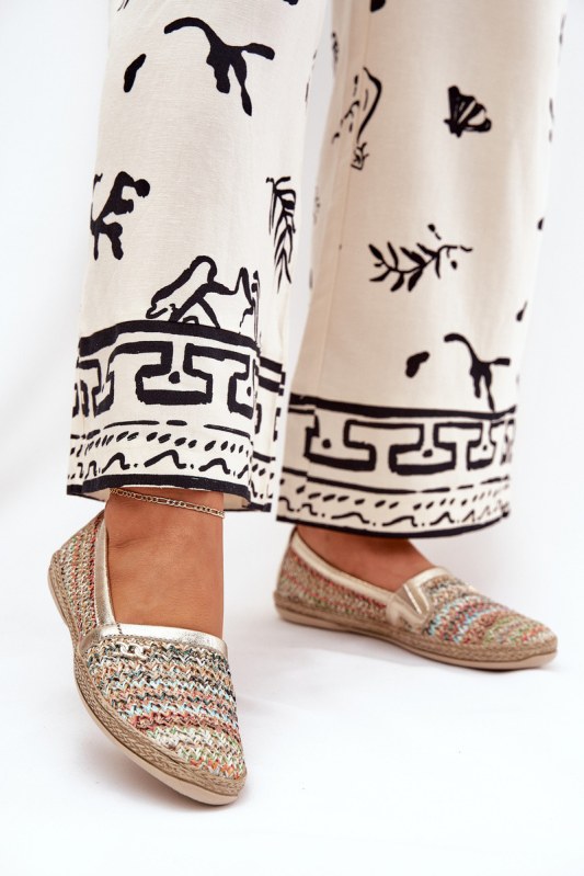 Elegantní kožené espadrilky s&nbsp;pletením multikolor zazoo 10178 - Dámské boty Ženyespadrilky