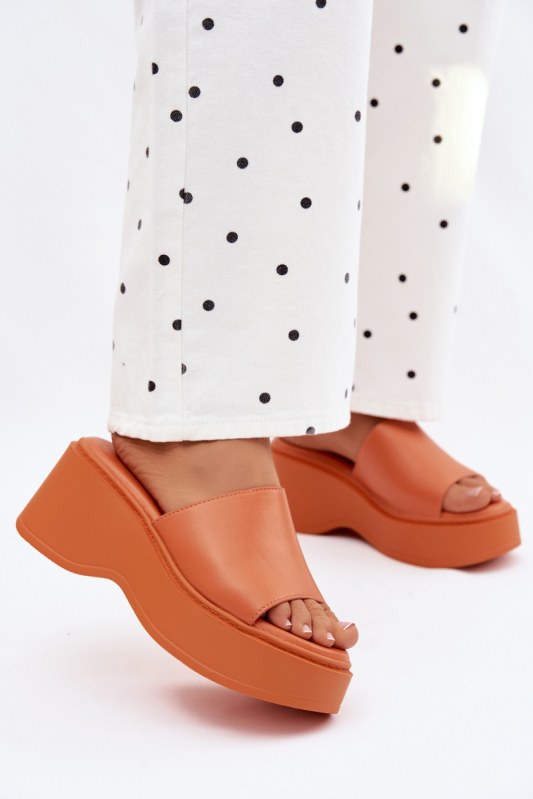 Dámské espadrilky na platformě oranžové Virelia