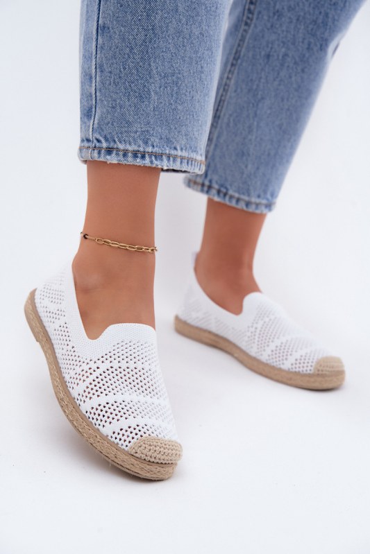 Dámské síťované espadrilky z látky bílé Candessa