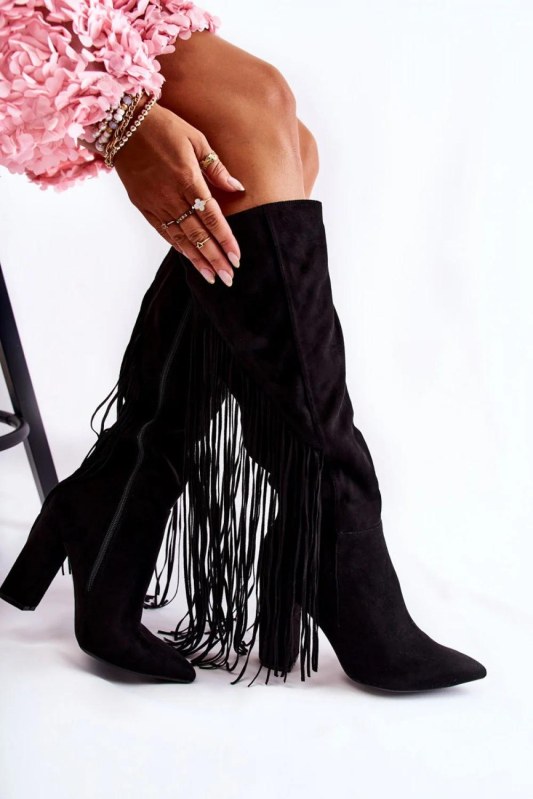 Kozačky na podpatku model 173619 step in style - Dámské boty Ženykozačky