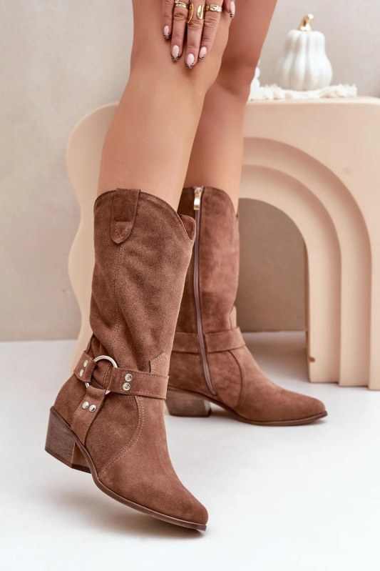 Kozačky na podpatku model 203903 step in style - Dámské boty Ženykozačky