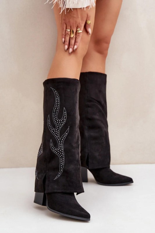 Kozačky na podpatku model 204656 step in style - Dámské boty Ženykozačky