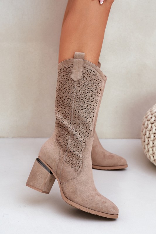 Ažurové kozačky model 218494 step in style