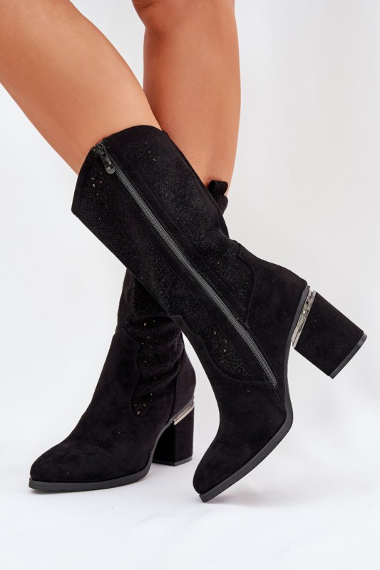 Ažurové kozačky model 218496 step in style - Dámské boty Ženykozačky