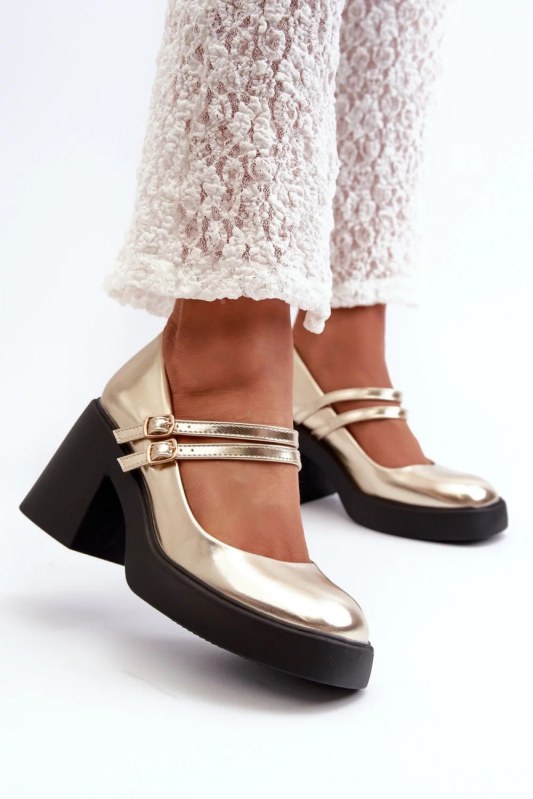 Lodičky na podpatku n381 zlaté - step in style